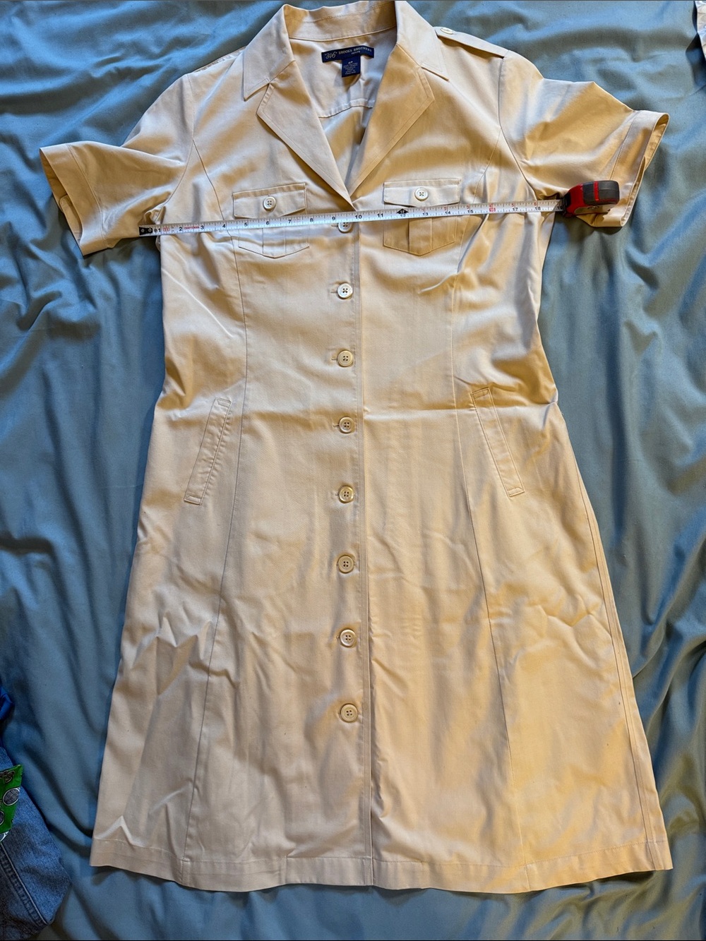 Brooks Brothers Beige Button-Front Midi Dress 8P